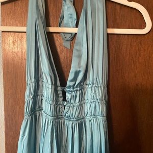 Blue Zara halter maxi dress